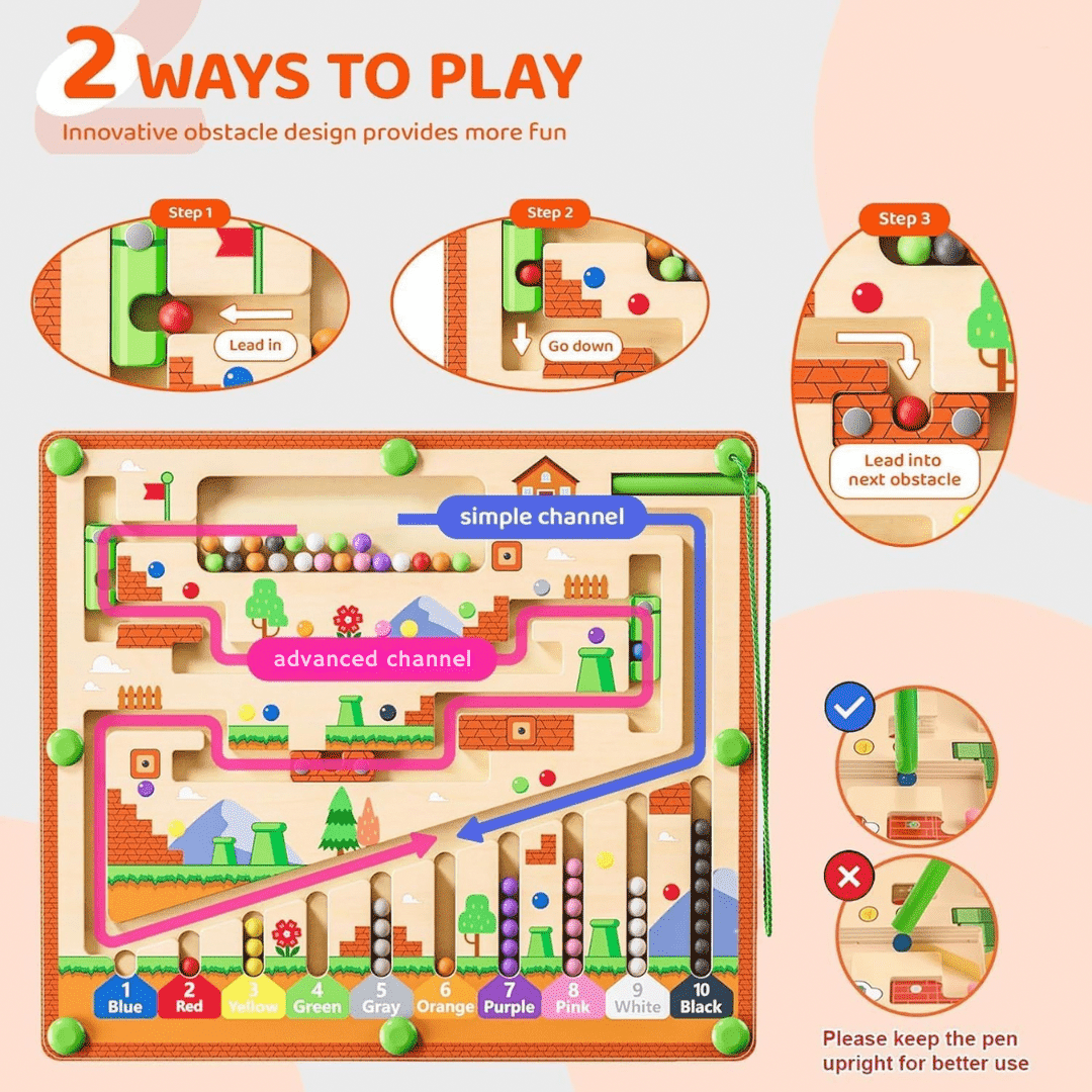 🔥HOT SALE:67% OFF!🧠NESLEMY™ Montessori Magnetic Maze-3 Smart Worlds of Hands