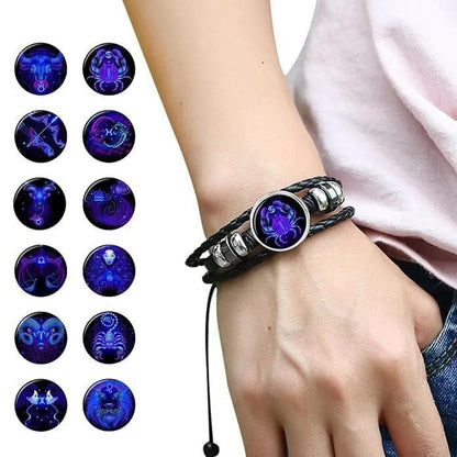 {Pack of 2} [BUY 1 GET 1 FREE]  Zodiac Constellations Luminous Starry Sky Punk Style Bracelet for All ⭐🌙