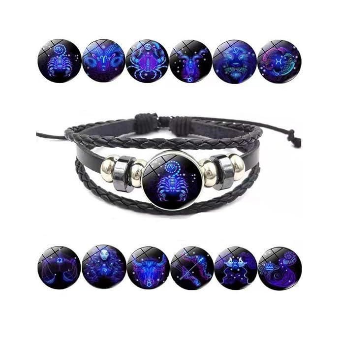{Pack of 2} [BUY 1 GET 1 FREE]  Zodiac Constellations Luminous Starry Sky Punk Style Bracelet for All ⭐🌙