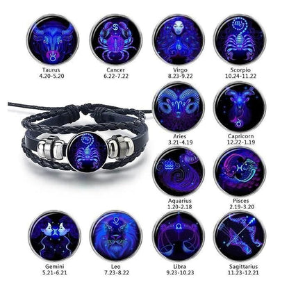 {Pack of 2} [BUY 1 GET 1 FREE]  Zodiac Constellations Luminous Starry Sky Punk Style Bracelet for All ⭐🌙